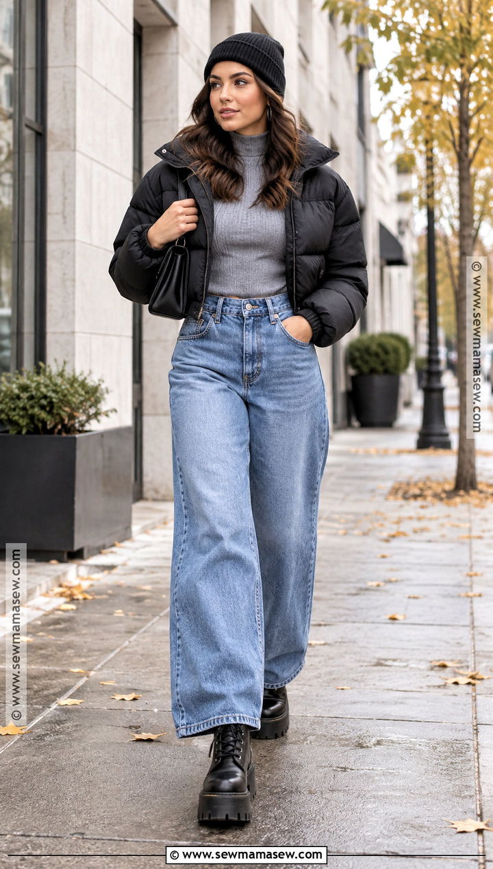 Platform Combat Boots With Wide Leg Jeans - 15 affordable combat boots for fall and winter