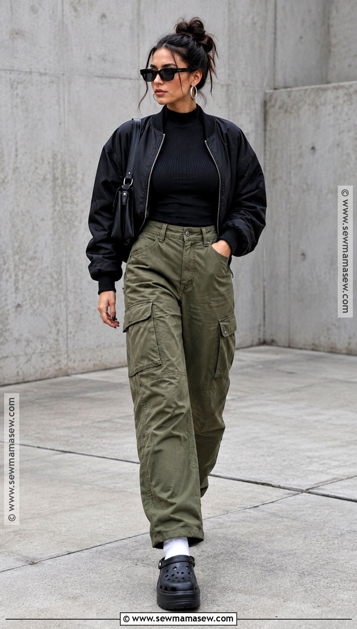 Platform Crocs With Cargo Pants - 20 crocs outfit fall ideas