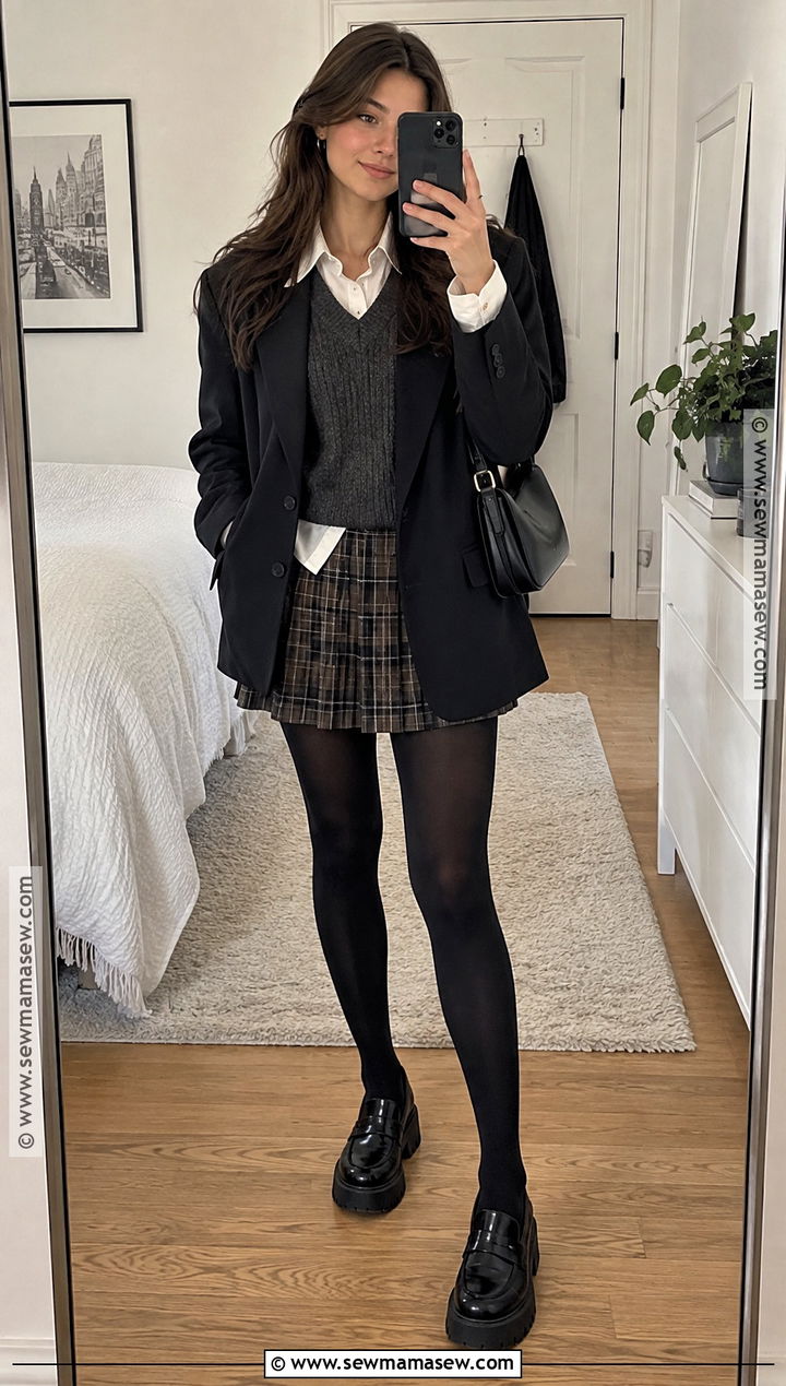 Platform Loafers With A Mini Skirt - 20 autumn shoes aesthetic