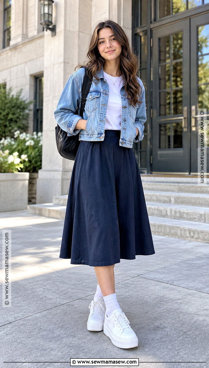 Platform Sneakers With Midi Skirt - 25 Shoes For Back To School