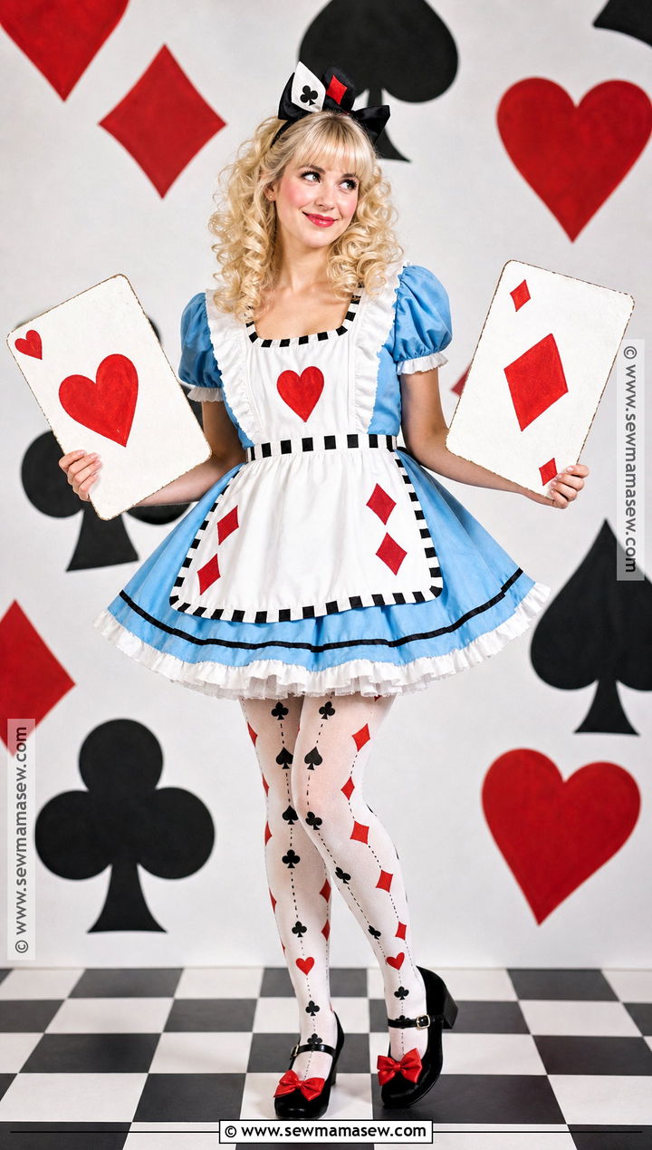 Playing Card Alice Costume With Red Details - 40 alice costume ideas
