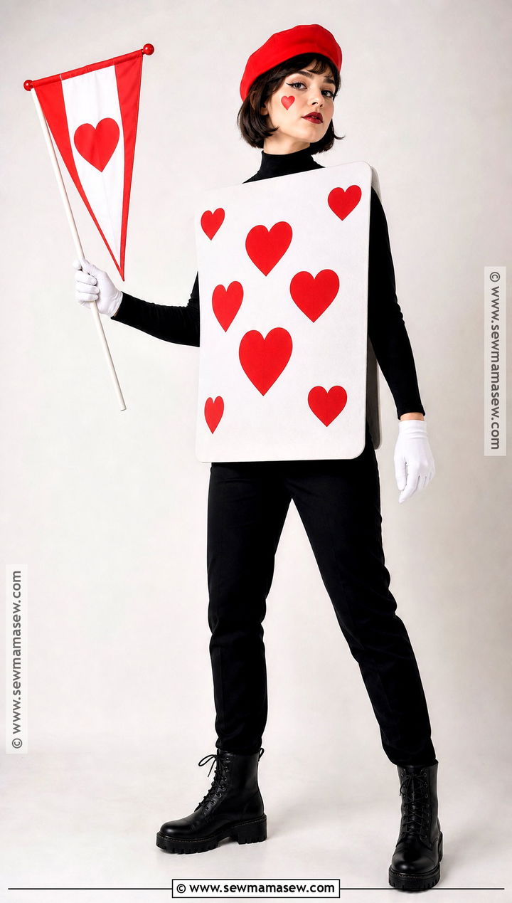 Playing Card Soldier Costume With Red Hearts - 35 alice in wonderland costume ideas