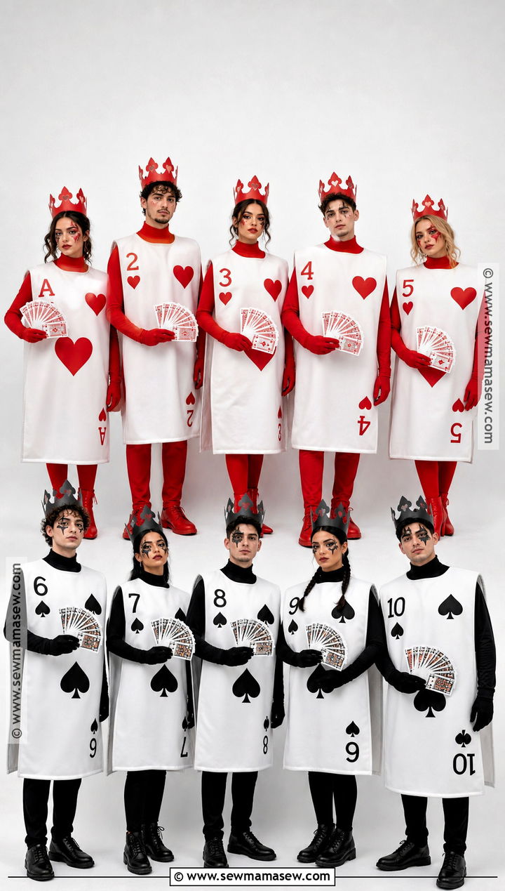 Playing Cards Group Halloween Costume - 30 group halloween costumes for 10 people