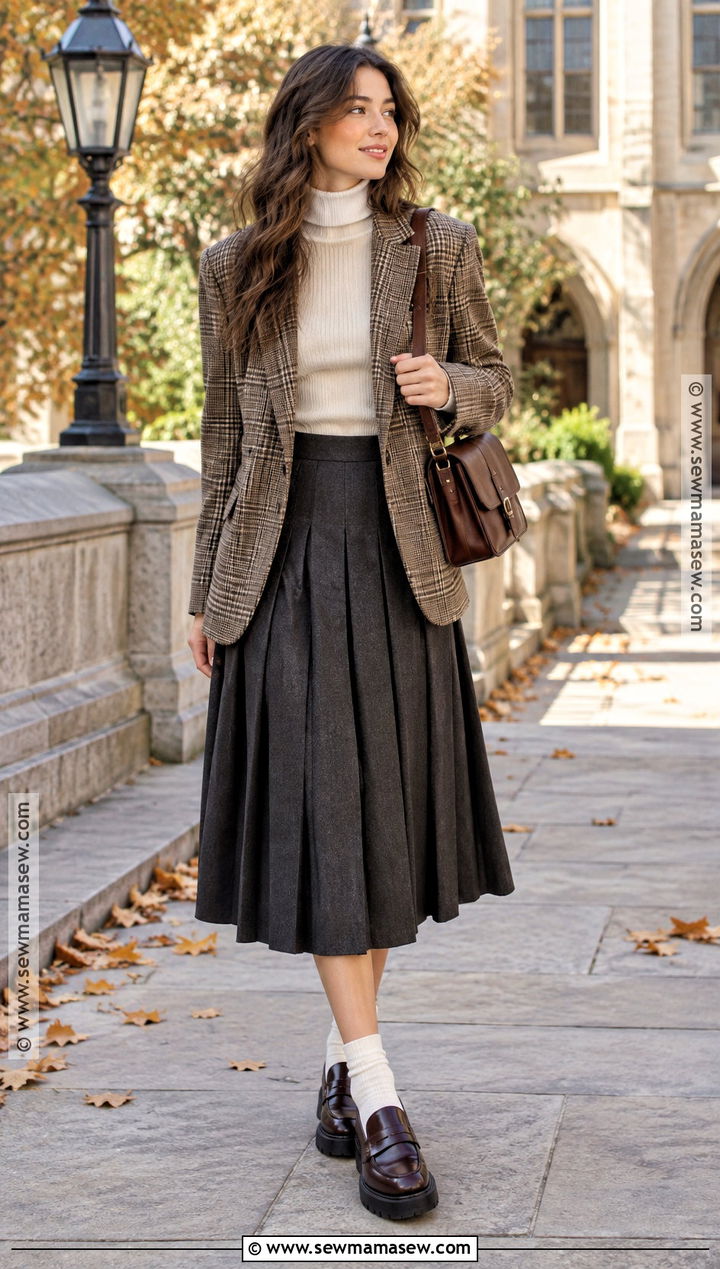 Pleated Skirt And Blazer Fall Outfit - 15 fall style ideas 2026