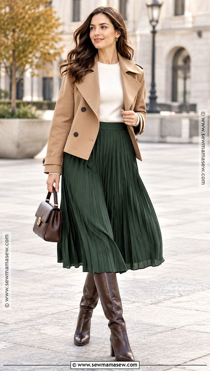 Pleated Skirt And Tall Boots - 15 fall tall boots outfit 2026