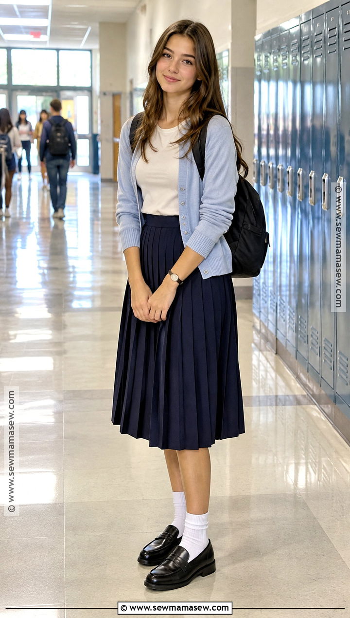 Pleated Skirt Back To School Outfit - 20 di back to school outfit ideas