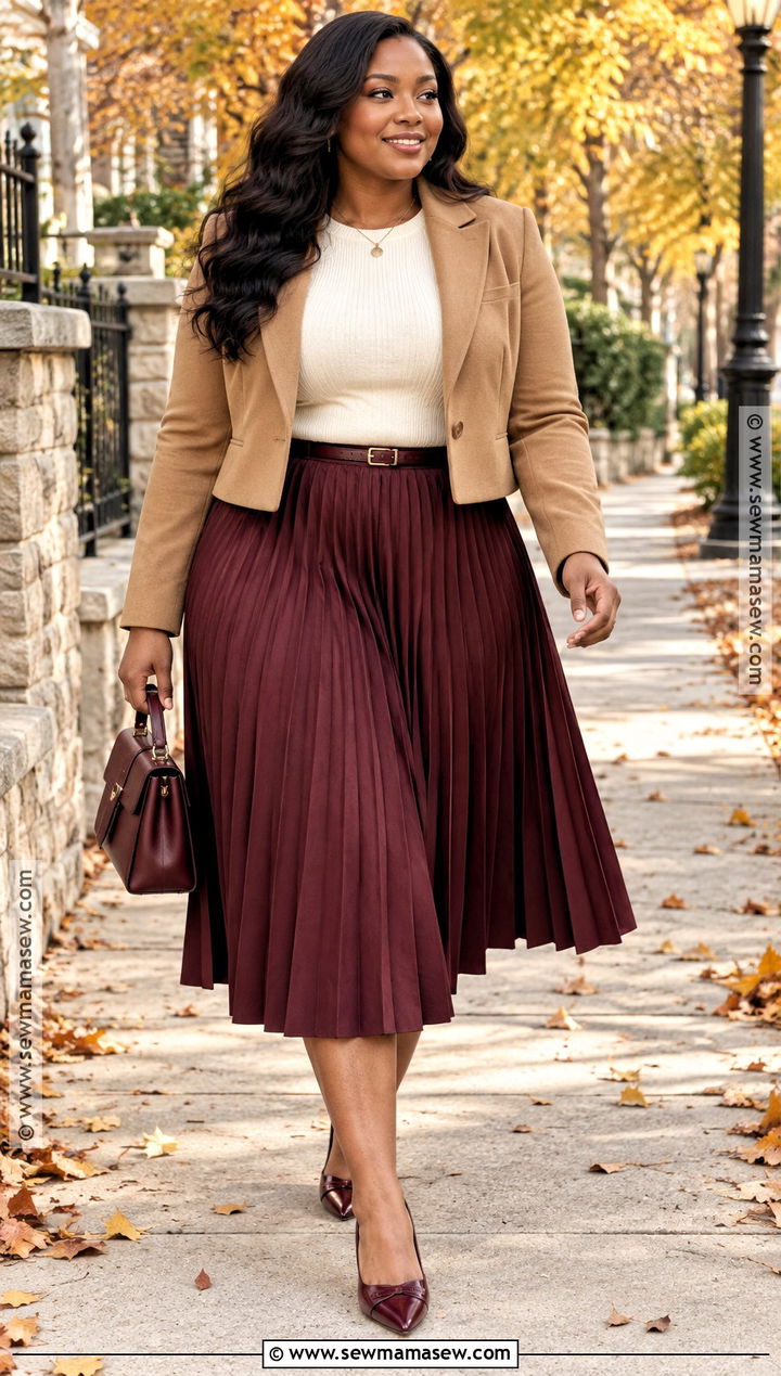 Pleated Skirt Fall Church Outfit - 15 fall sunday church outfit ideas