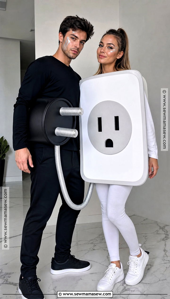 Plug And Socket Couple Costume - 35 clever couples halloween costumes