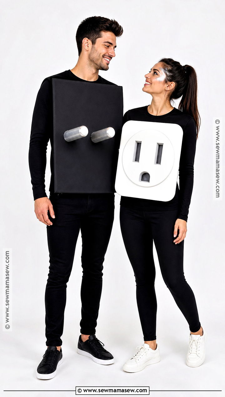 Plug And Socket Couple Costume - 50 couple halloween costumes