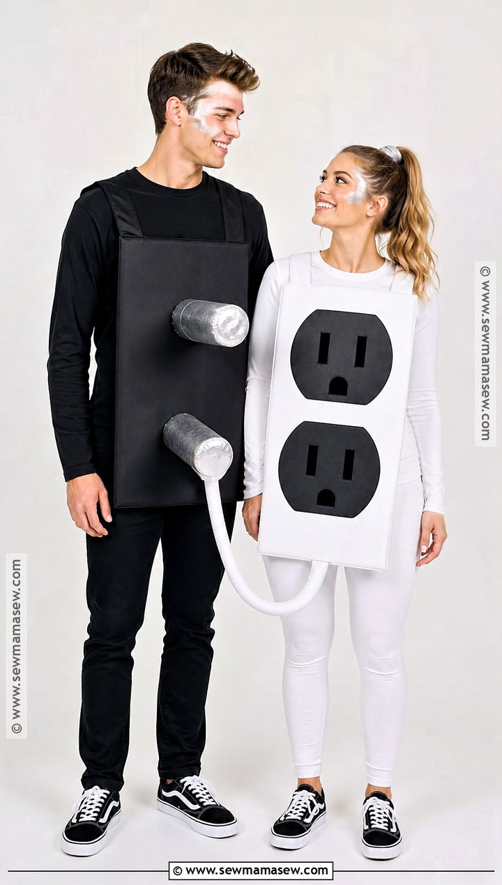 Plug And Wall Outlet Couple Costume - 30 Unique Couples Halloween Costume Ideas Funny