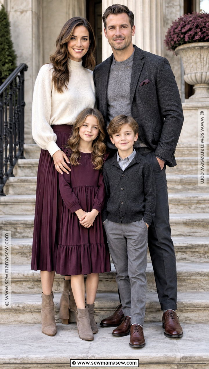 Plum And Charcoal Fall Family Photoshoot Outfit - 20 fall family photoshoot outfits