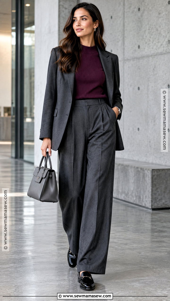 Plum And Charcoal Fall Outfit - 20 Fall Palette Outfits
