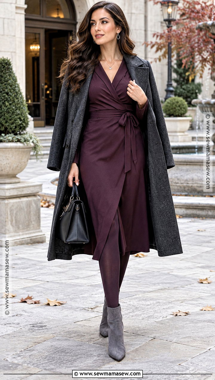 Plum And Charcoal Fall Outfit - 20 fall color palette clothes