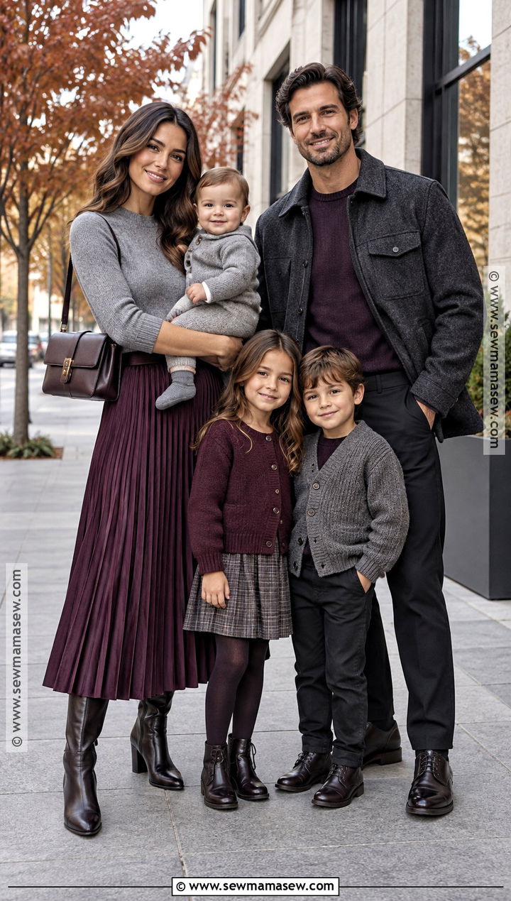 Plum And Gray Fall Family Outfit - 15 fall family inspo outfits