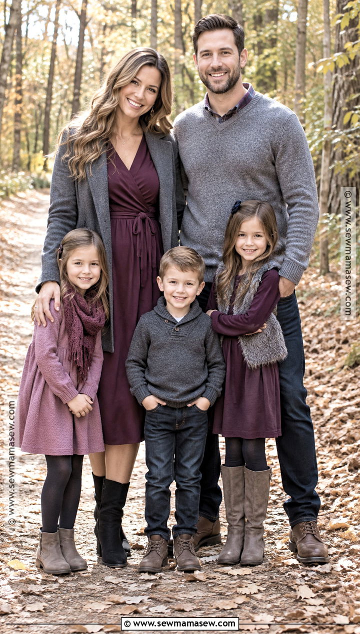 Plum And Gray Fall Family Picture Outfits - 15 clothes for family pictures fall