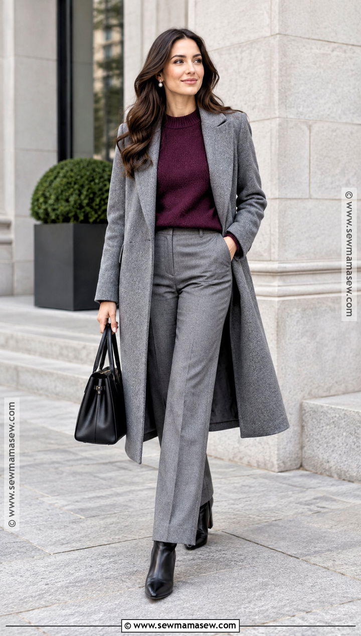 Plum And Gray Fall Outfit - 25 Fall Colors Outfits