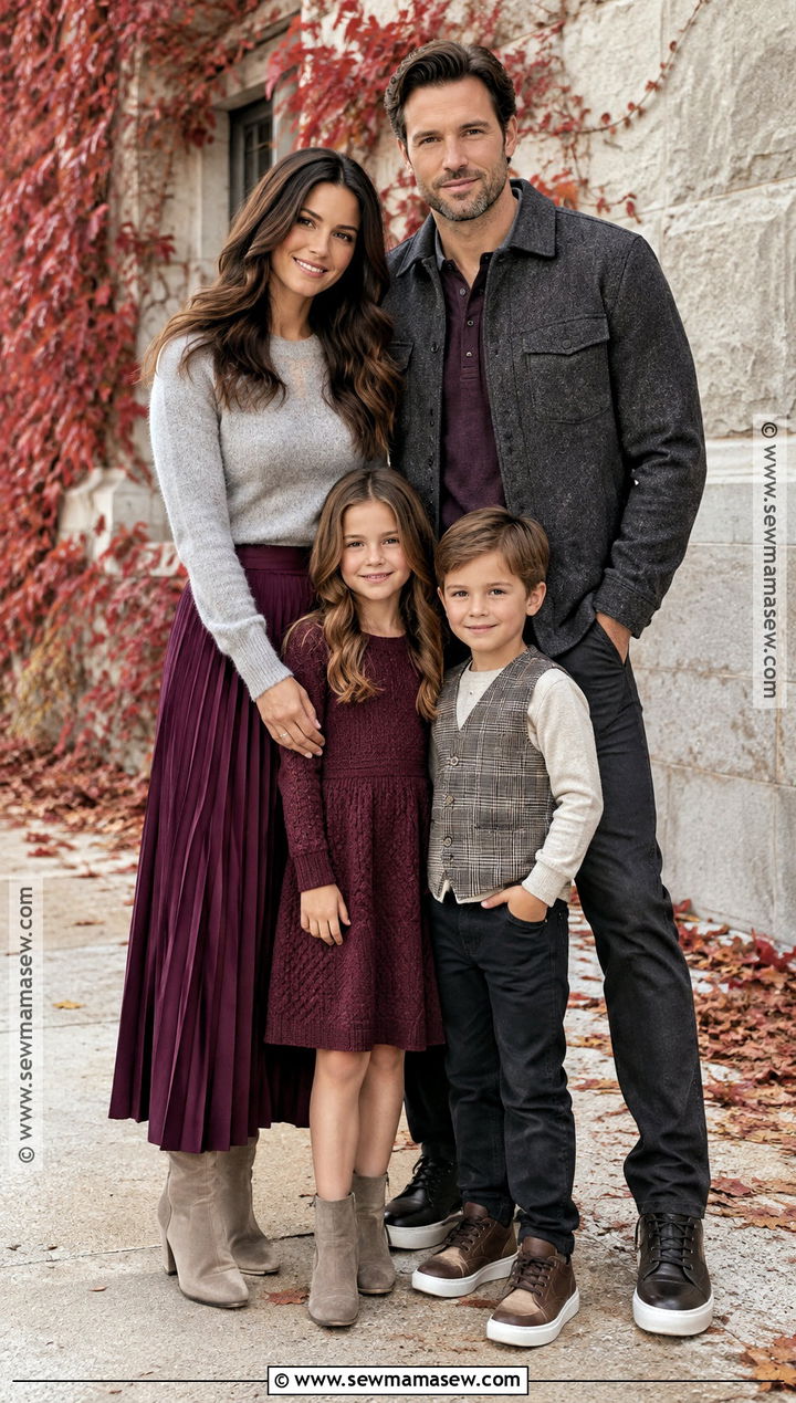 Plum And Gray Family Fall Photo Outfit - 15 family fall pics outfits
