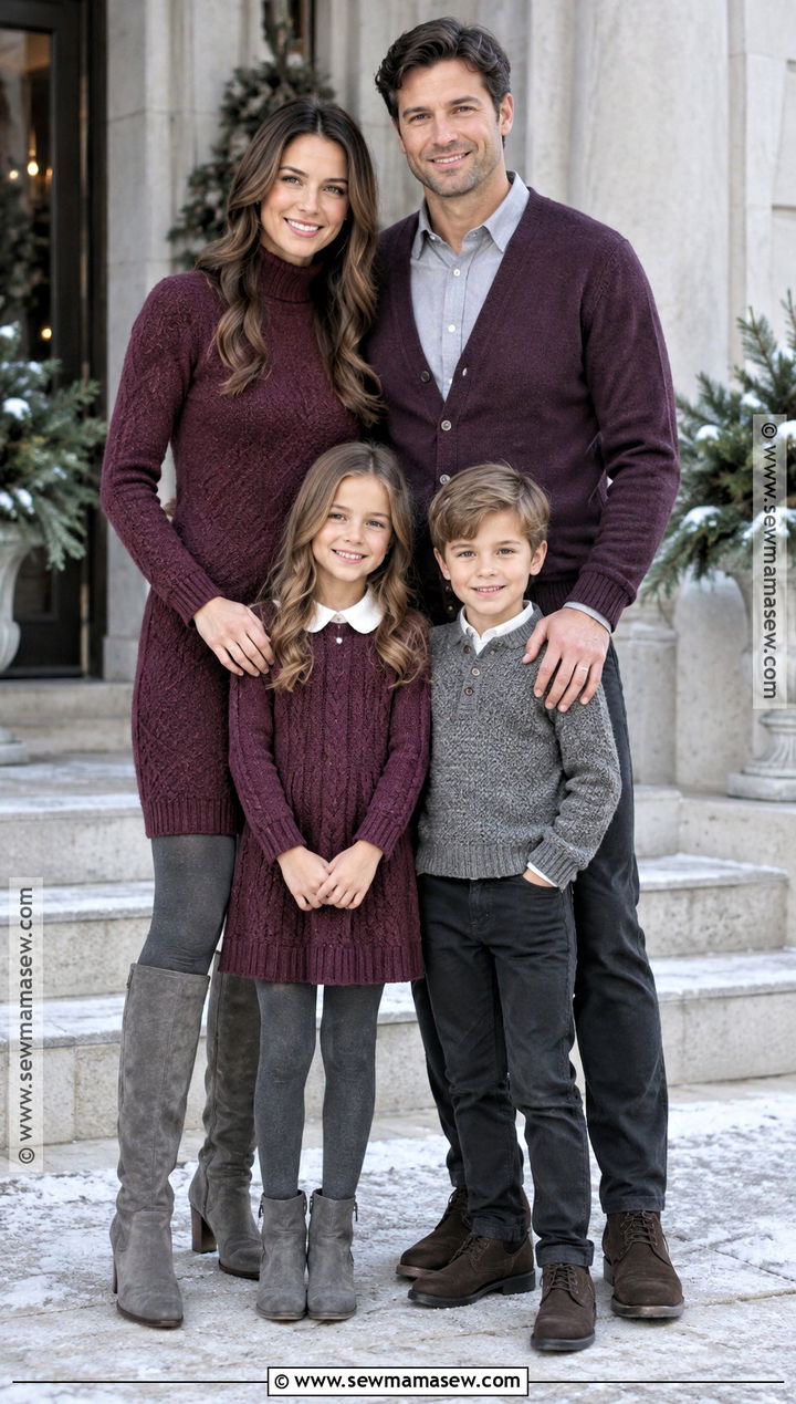 Plum And Gray Family Photo Outfits - 20 Family Photo Outfits Fall Color Schemes Picture Ideas Winter