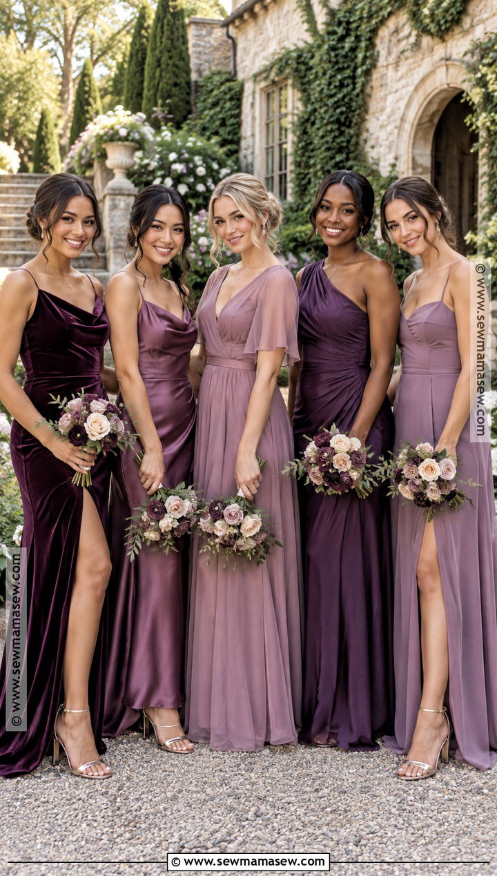 Plum And Mauve Bridesmaid Dresses - 15 Fall Mix Matched Bridesmaid Dresses
