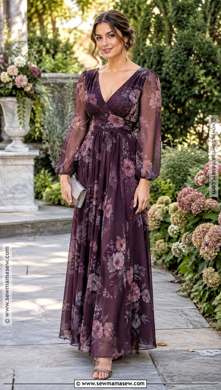Plum And Mauve Floral Bridesmaid Dress - 15 floral bridesmaid dresses fall