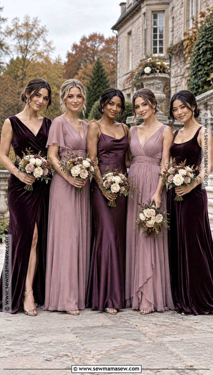 Plum And Mauve Mismatched Bridesmaid Dresses - 20 fall mismatched bridesmaid dresses