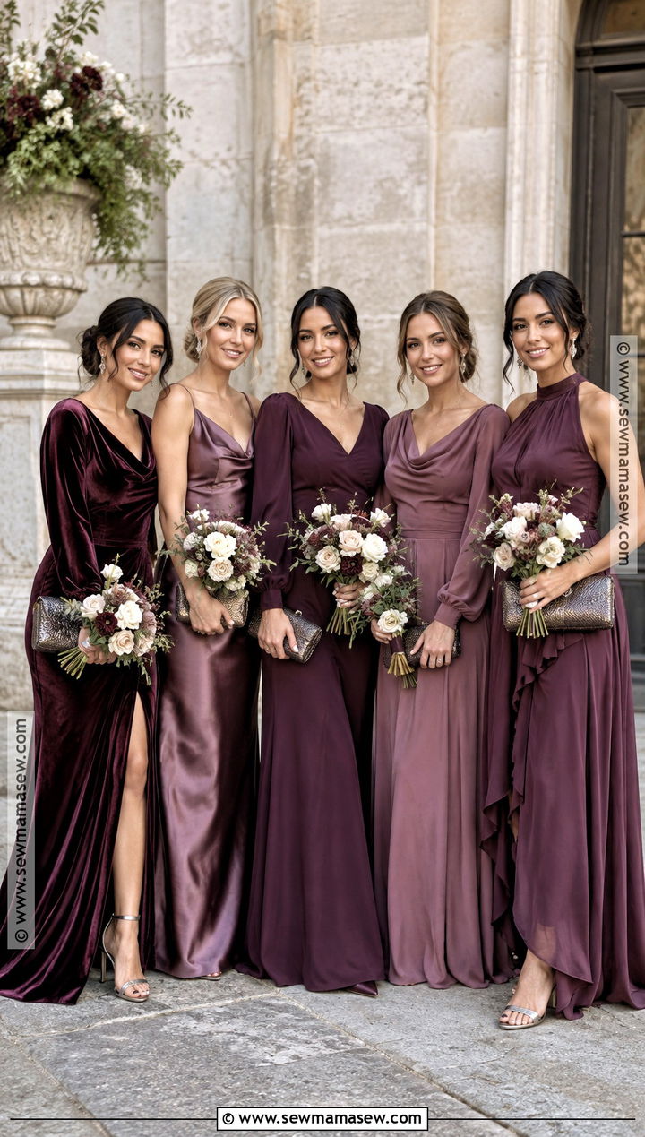 Plum And Mauve Mismatched Bridesmaid Dresses - 20 mismatch bridesmaid dresses fall