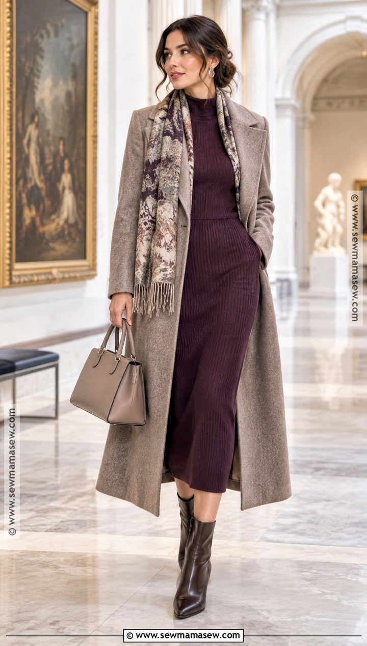 Plum And Taupe Autumn Outfit - 15 autumn colour palette fashion ideas