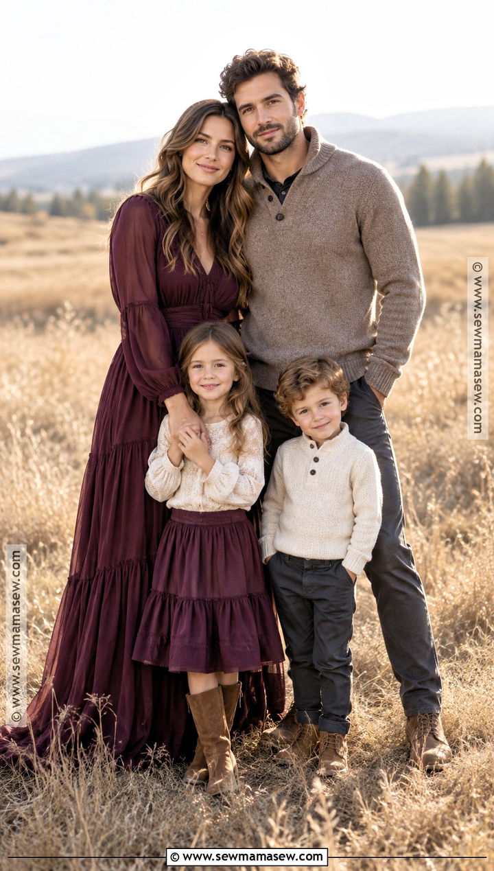 Plum And Taupe Fall Family Photo Outfits - 15 fall family photo outfit ideas