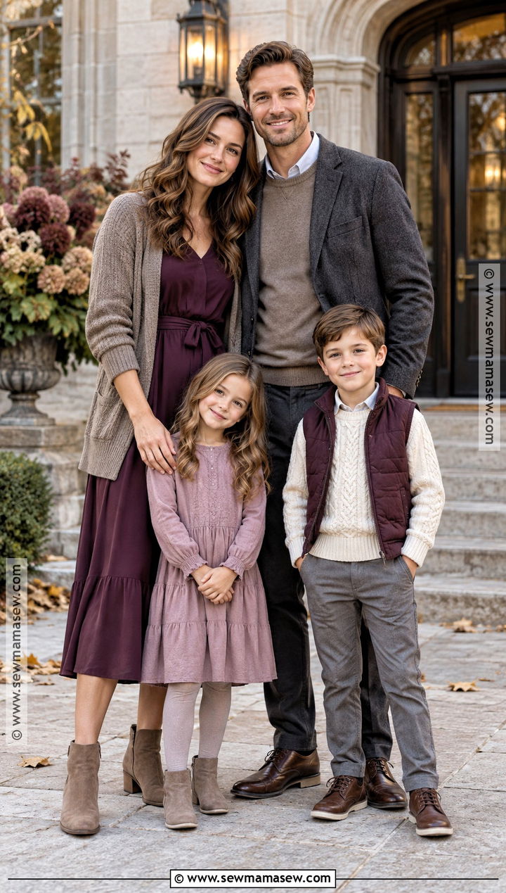 Plum And Taupe October Family Photo Outfits - 25 october family photos outfits