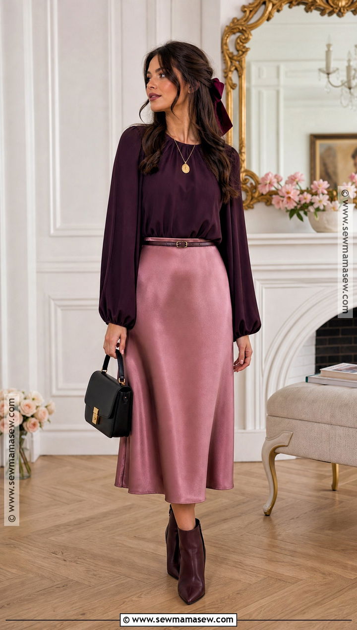 Plum Blouse And Satin Skirt Love Witch Outfit - 30 love witch outfit ideas
