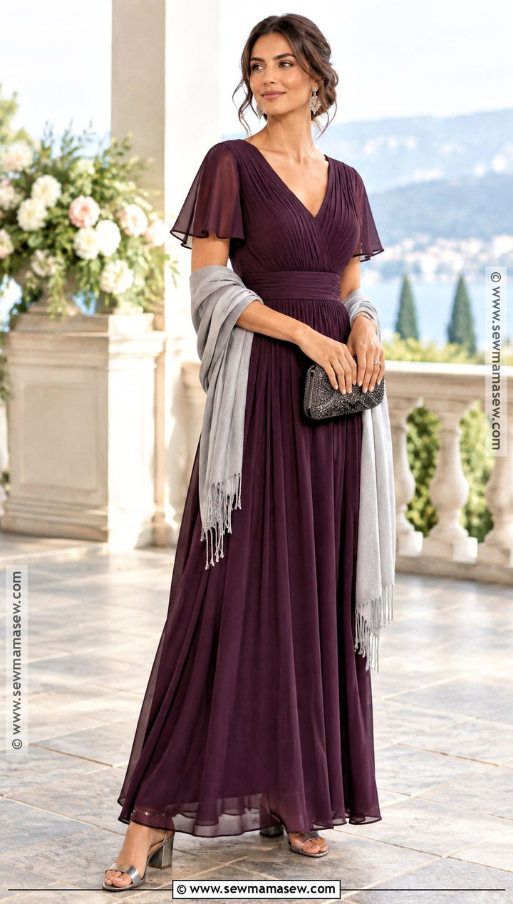 Plum Chiffon Aunt Of The Bride Maxi Dress - 15 Aunt Of The Bride Dresses Fall