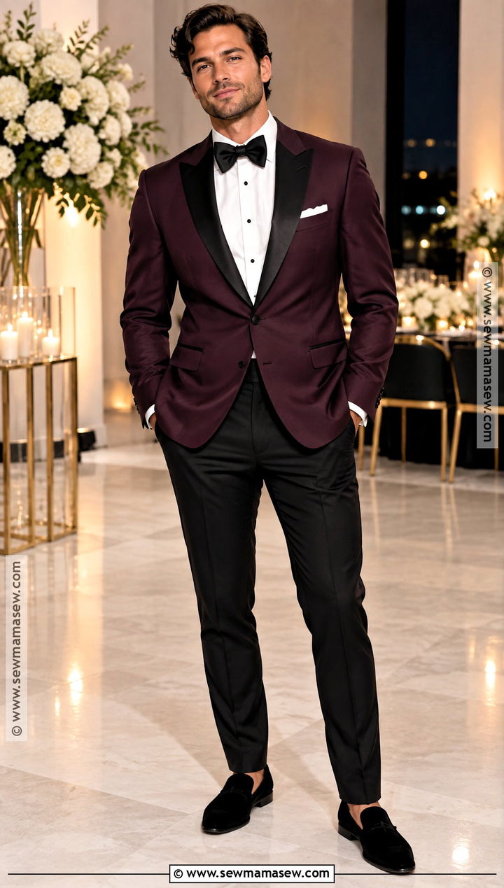 Plum Fall Groom Tuxedo - 15 fall groom wedding attire ideas