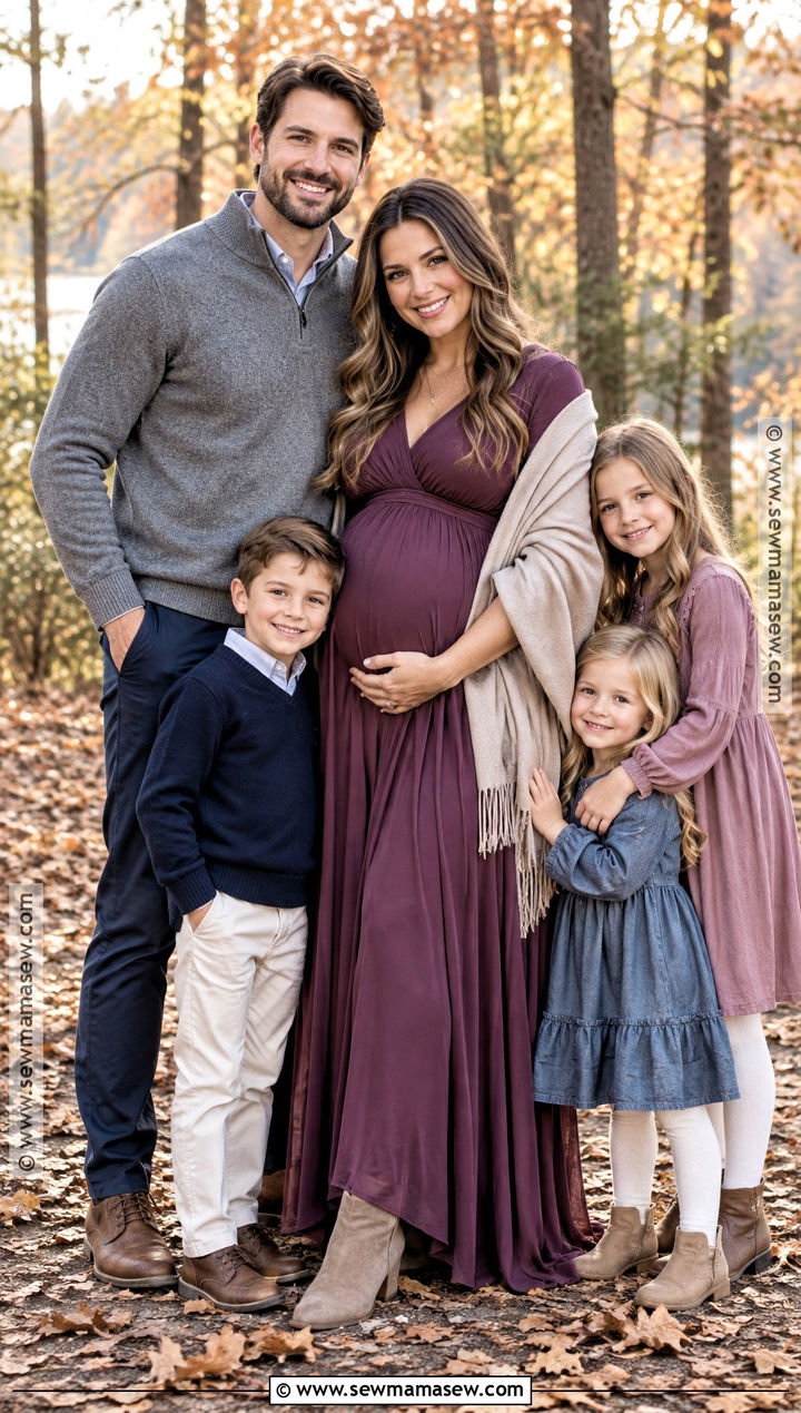 Plum Maternity Maxi Dress Fall Family Outfit - 15 fall family pictures outfits pregnant