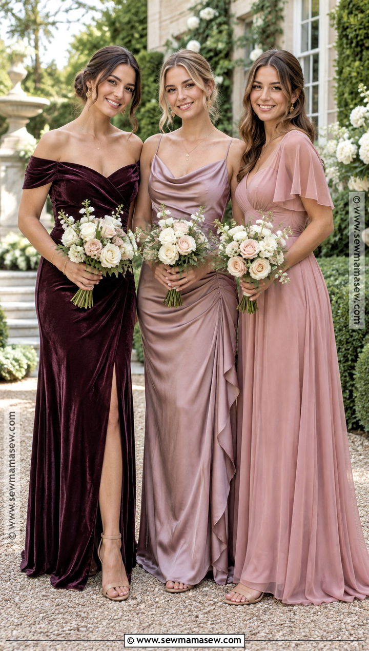Plum Mauve And Dusty Rose Bridesmaid Dresses - 15 fall mixed bridesmaid dresses