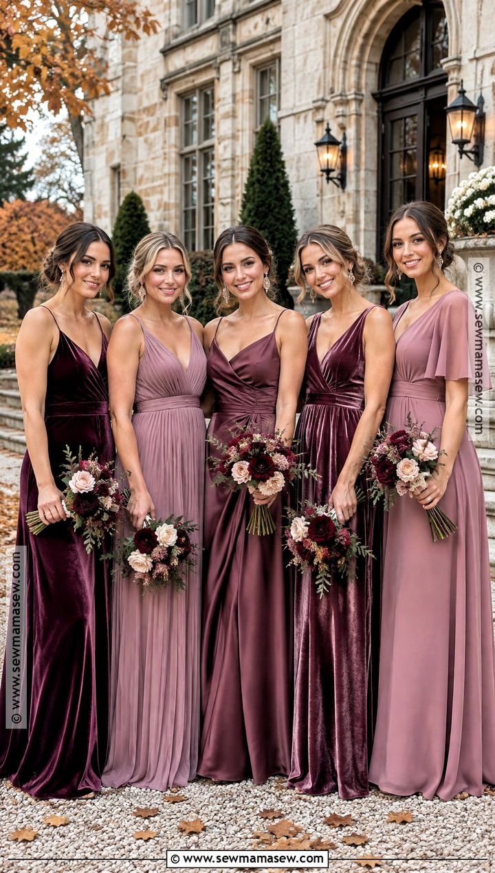 Plum Mauve And Dusty Rose Bridesmaid Dresses - 15 fall mix match bridesmaid dresses