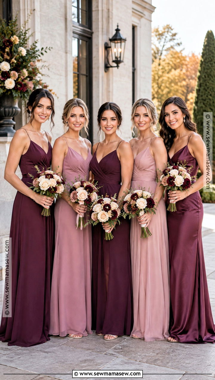 Plum Mauve and Blush Bridesmaid Dresses - 15 Multiple Color Bridesmaid Dresses Fall