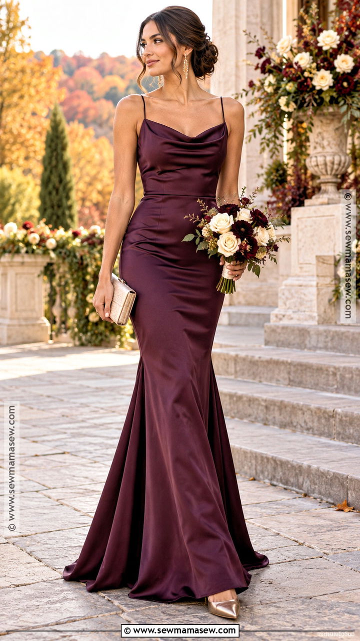 Plum Mermaid Bridesmaid Dress - 20 plum bridesmaid dresses fall