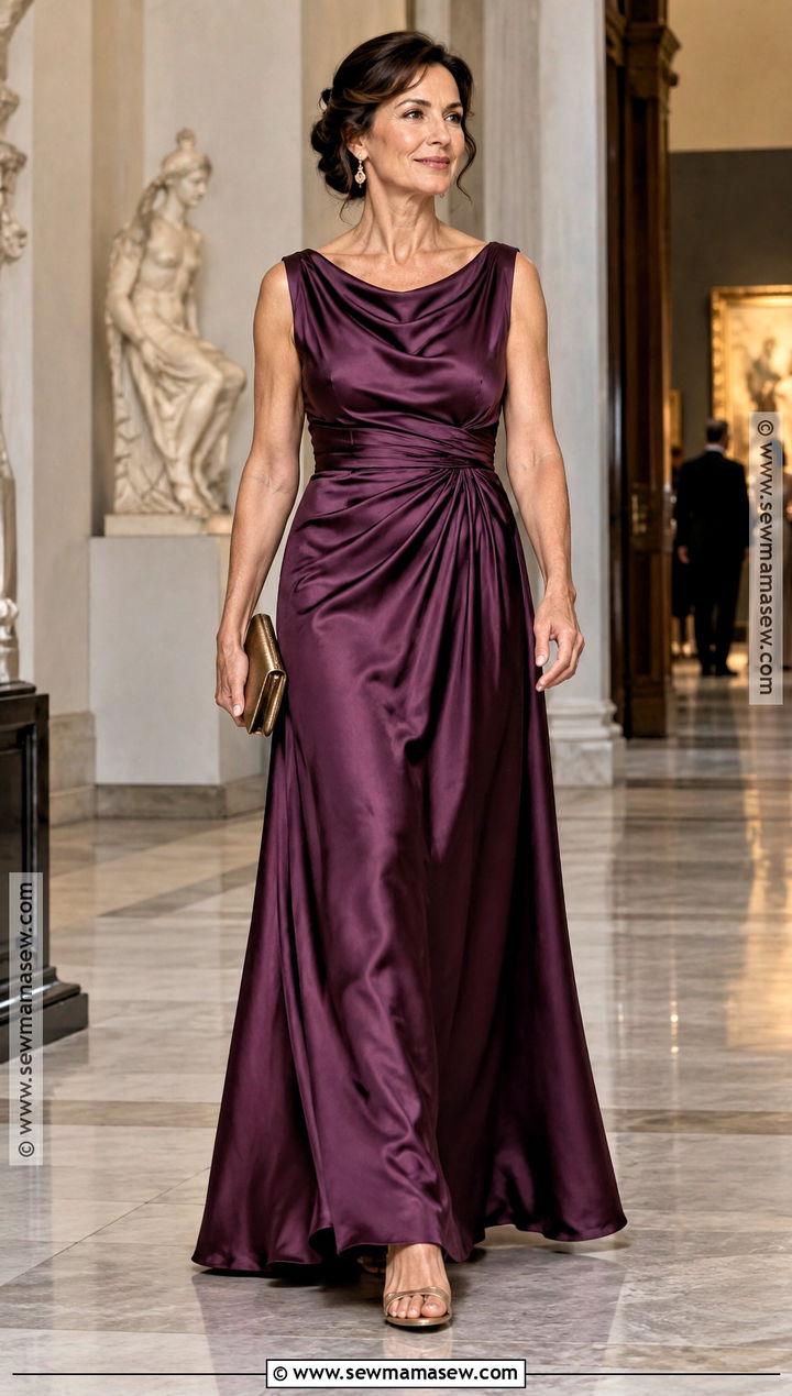 Plum Satin Mother of the Groom Gown - 20 mother of the groom dresses fall wedding