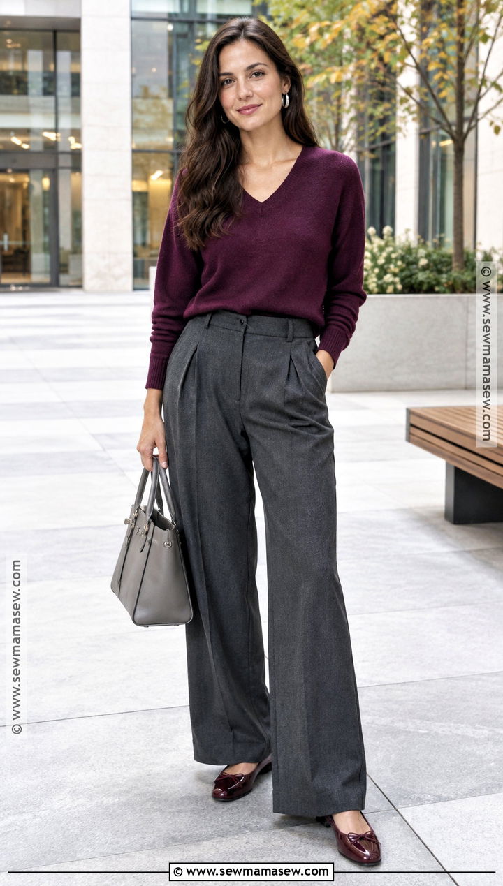 Plum Sweater Brunette Fall Outfit - 20 Fall Outfits Brunette