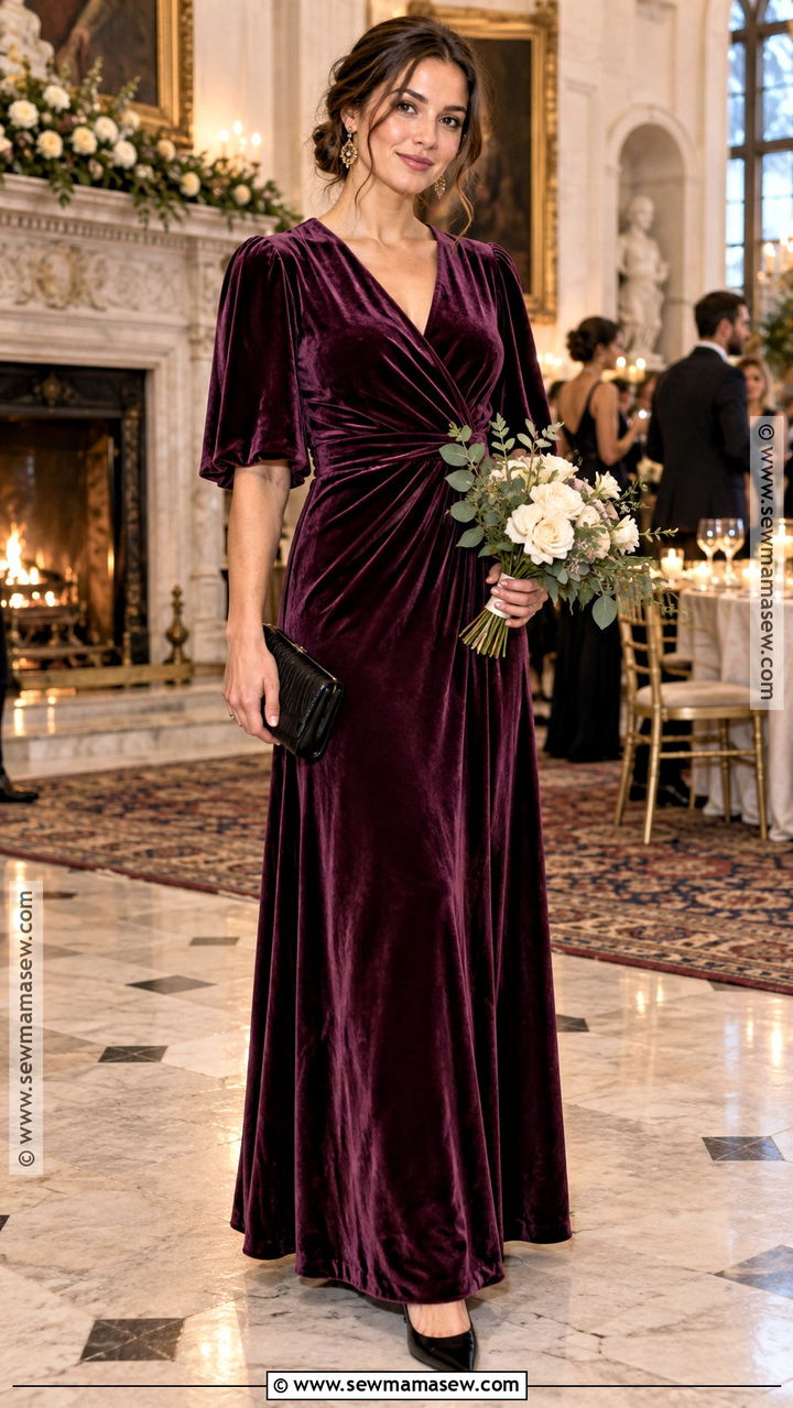 Plum Velvet Bridesmaid Dress - 20 fall colored bridesmaid dresses