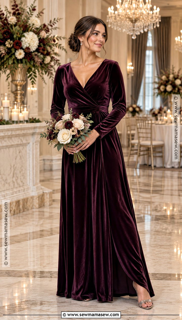 Plum Velvet Bridesmaid Dress - 15 Bridesmaid Dress Fall Colors Ideas
