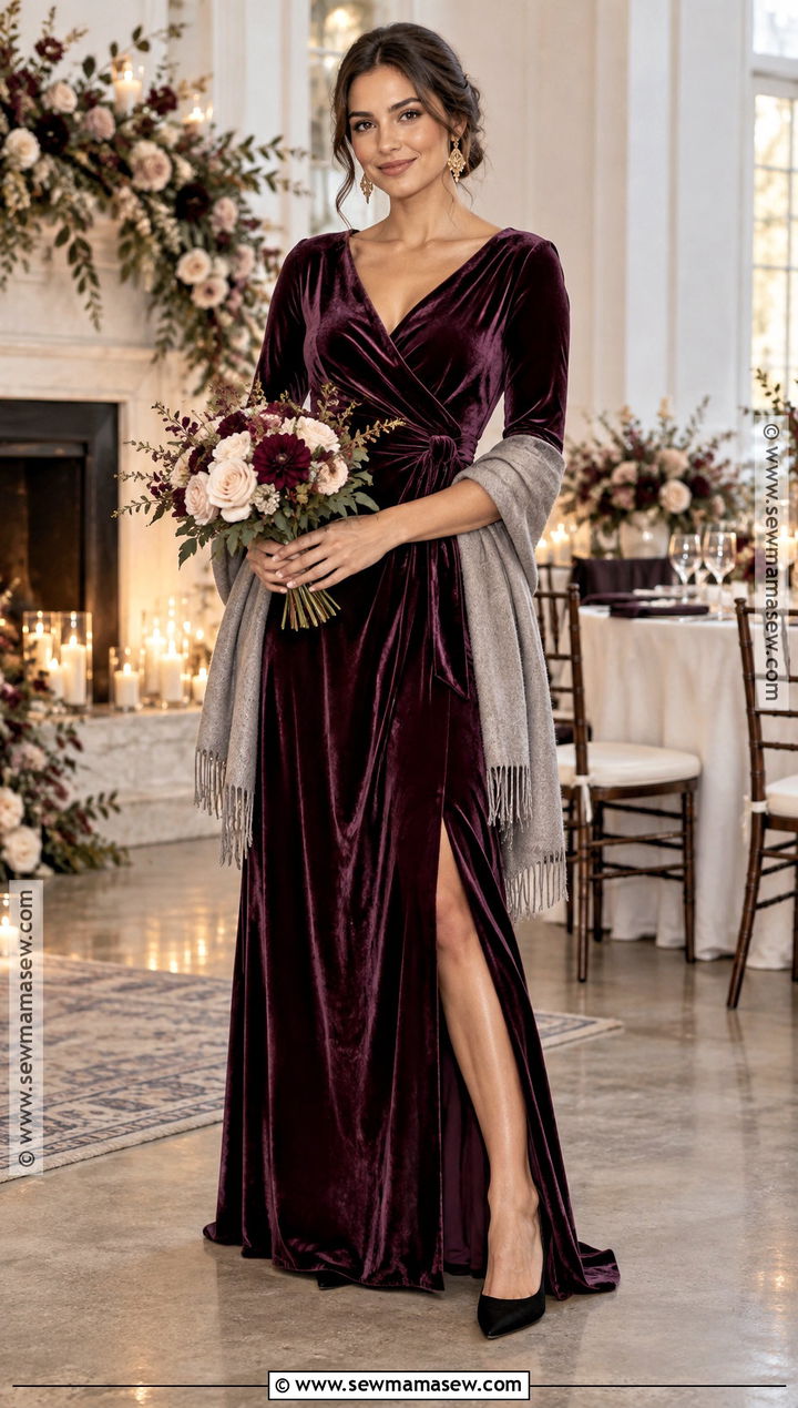 Plum Velvet Bridesmaid Dress - 15 Fall Coloured Bridesmaid Dresses