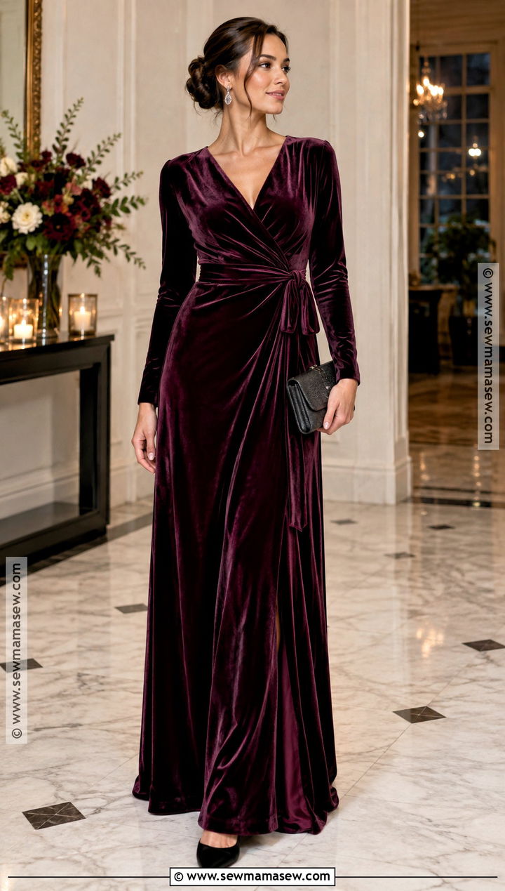 Plum Velvet Bridesmaid Dress - 15 Fall Shades Bridesmaid Dresses