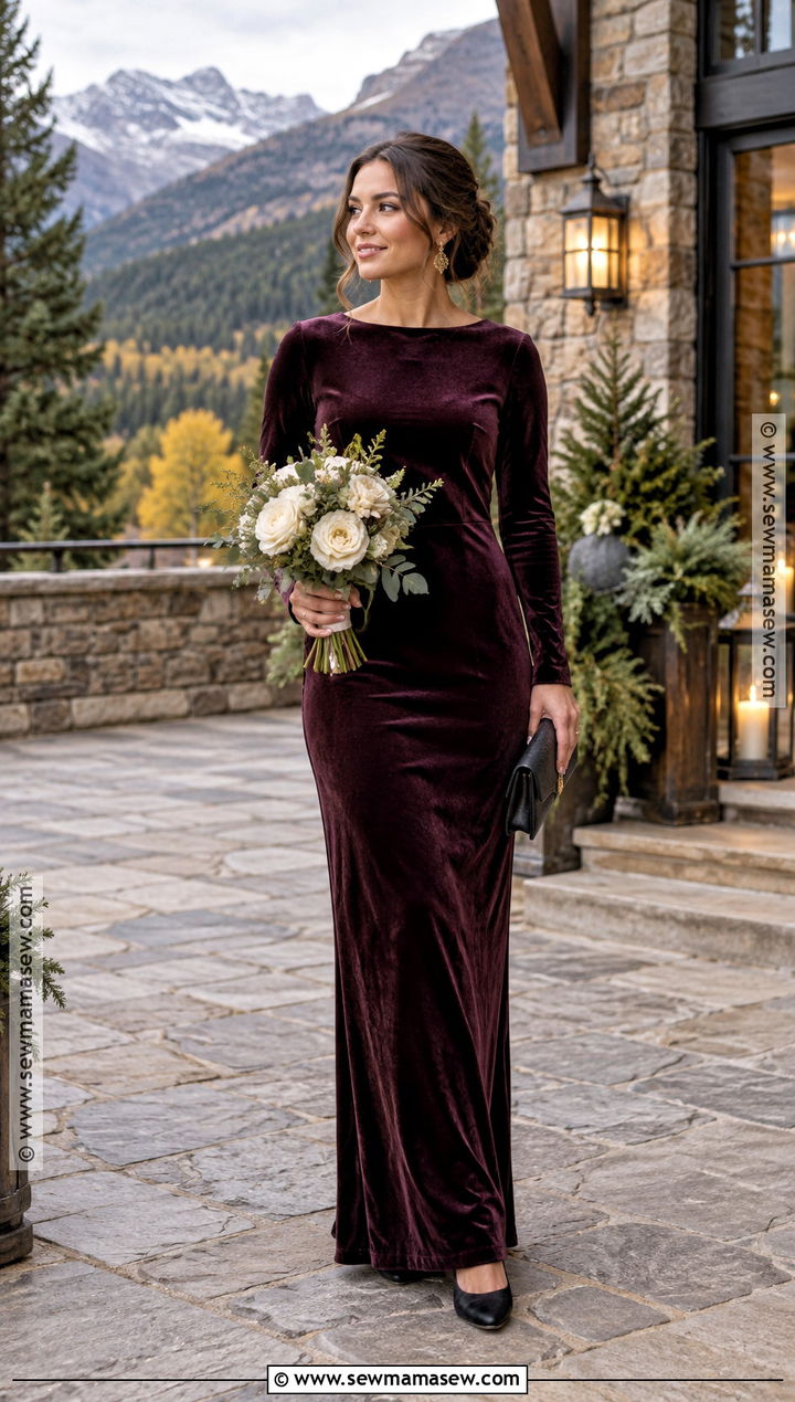 Plum Velvet September Bridesmaid Dress - 15 bridesmaid dresses september wedding