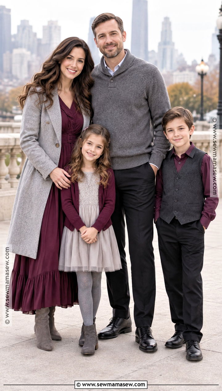 Plum and Gray November Family Photo Outfits - 15 november family photos outfits