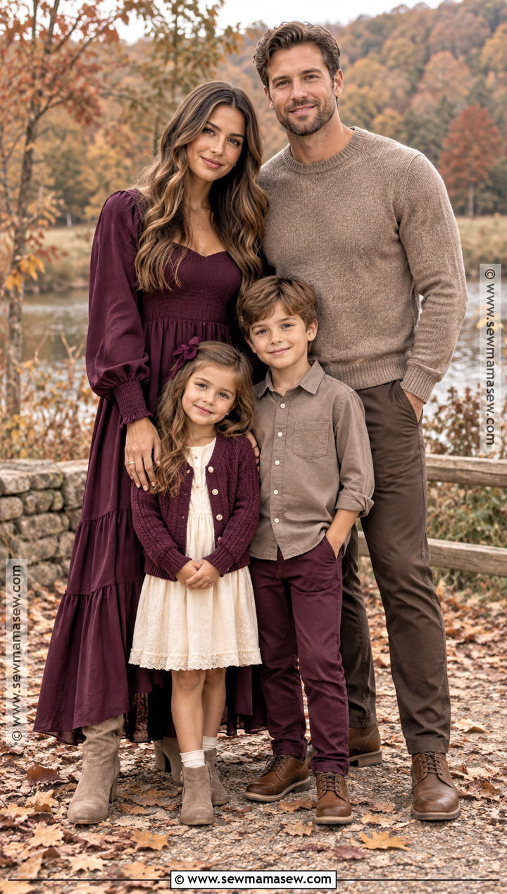 Plum and Taupe Family Photo Outfits - 15 family photo fall outfits