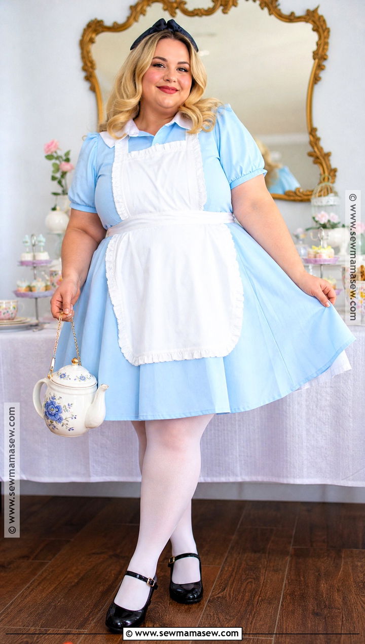 Plus Size Alice Costume With Fit And Flare Dress - 40 alice costume ideas