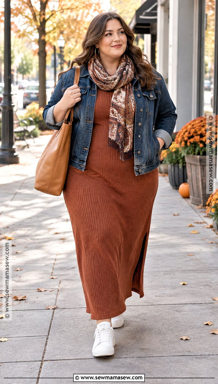 Plus Size Autumn Denim Jacket Outfit - 25 autumn plus size outfits