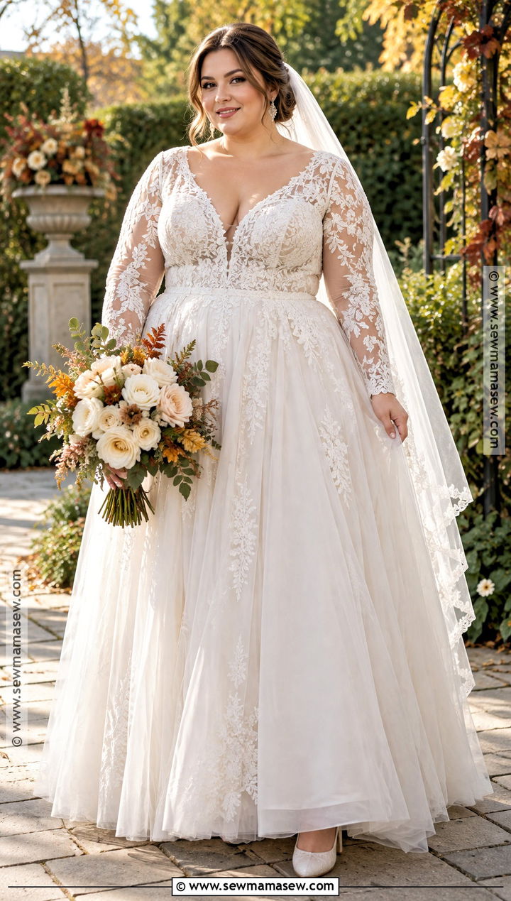 Plus Size Autumn Wedding Dress - 20 wedding dress autumn ideas