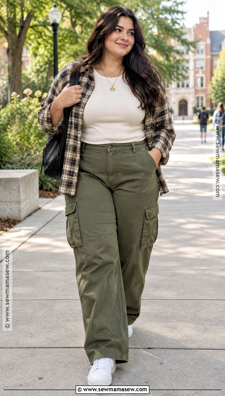 Plus Size Back To School Cargo Pants Outfit - 15 plus size outfits back to school